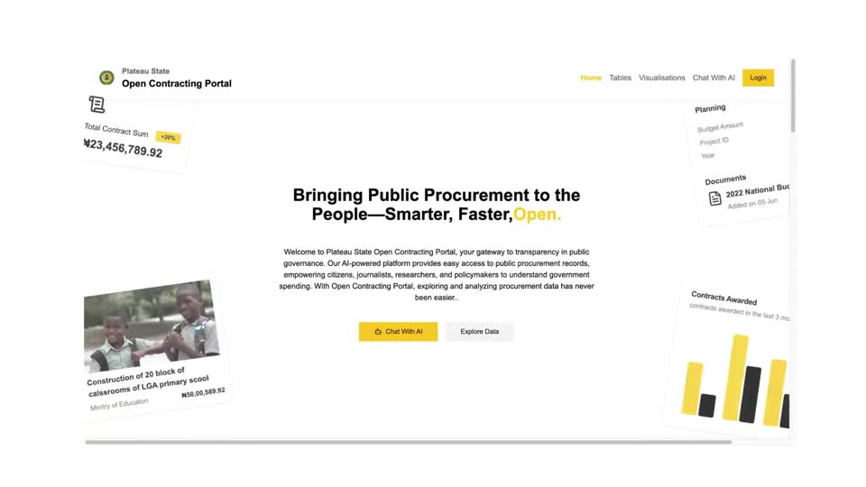 Open Contracting Portal interface